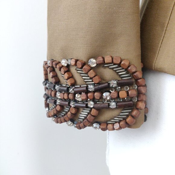 Authentic Alberta Ferretti Silk-Cotton Embellished Blazer-BNWT Sz2 80s 9… - Picture 6 of 11